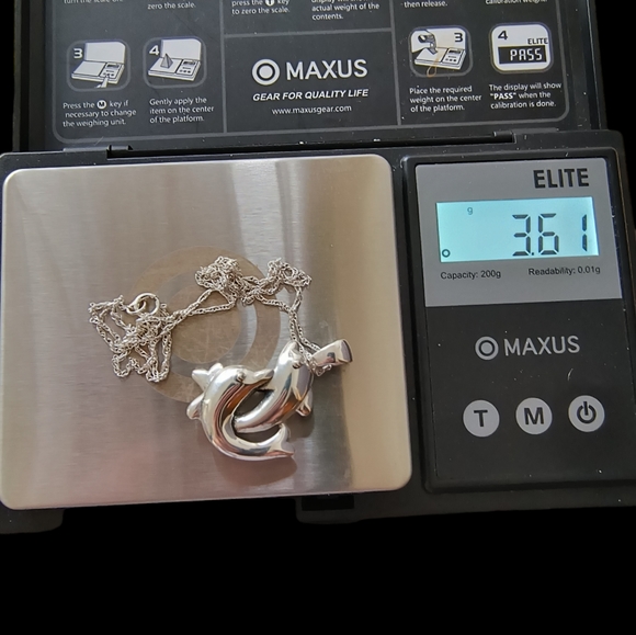 Sterling Silver 925 Dolphin Necklace Beach/Ocean/Seaside/Resort - Picture 10 of 11